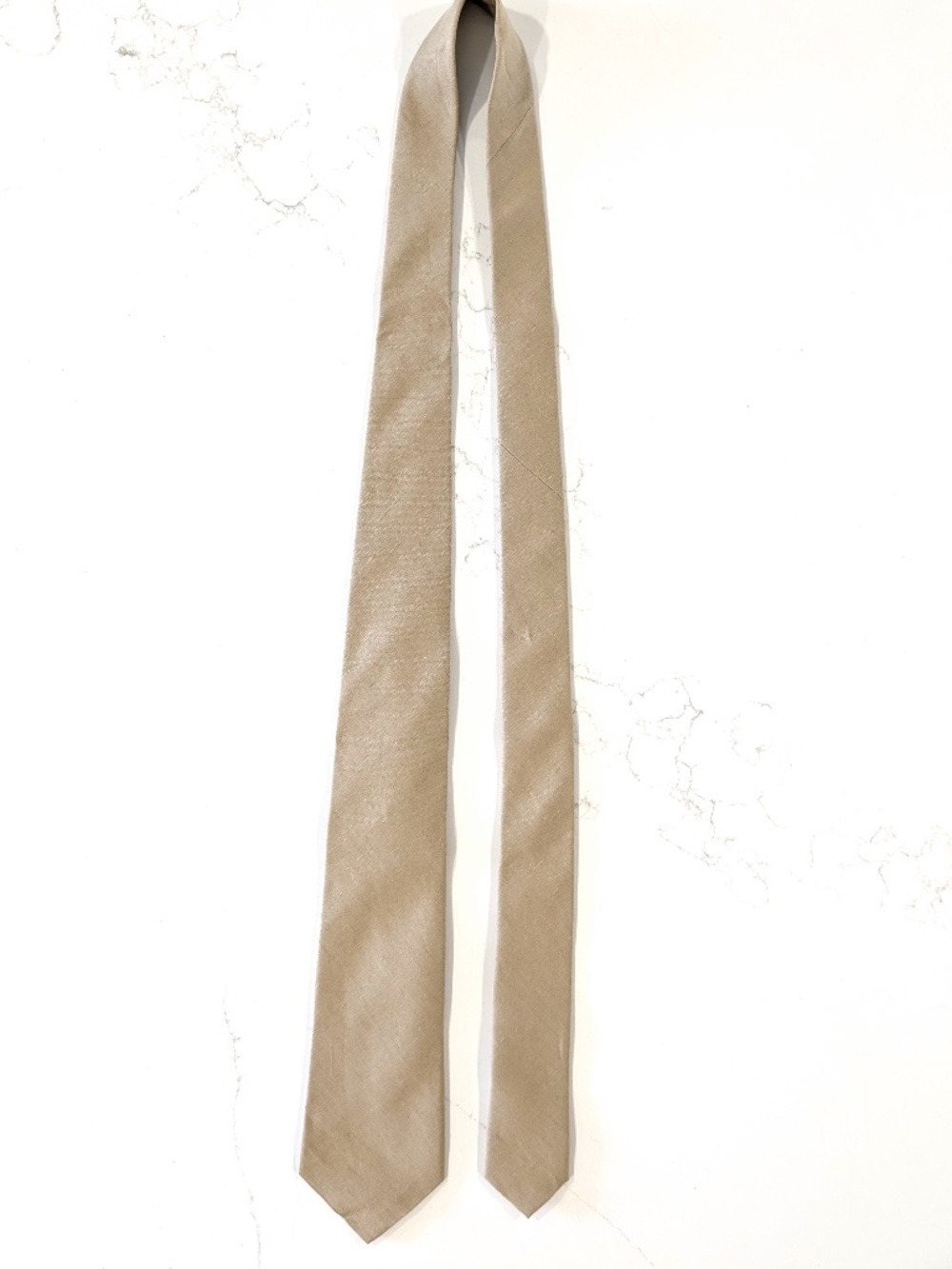 Ralph Lauren Purple Label Tie Tan Silk Linen Hand Made in Italy Spring 26 NWT